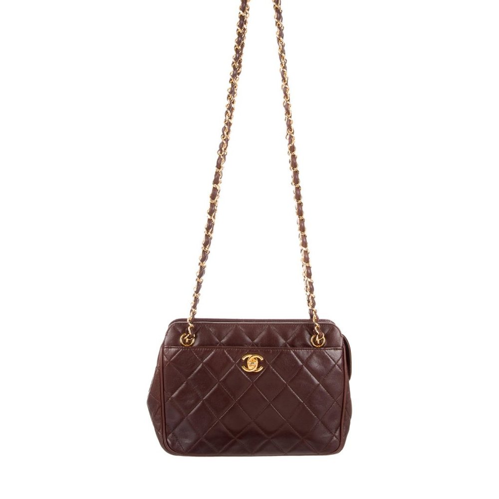 AUTHENTIC CHANEL - Chocolate quilted lambskin *vintage*